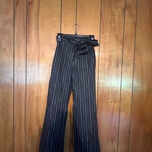 Kenneth Cole Black Pinstripe Wide Leg Pants